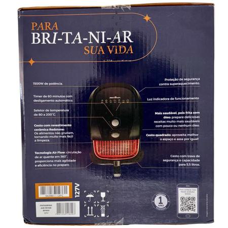 Imagem de Fritadeira air fryer britania 5,5l 1500w 127v - bfr50