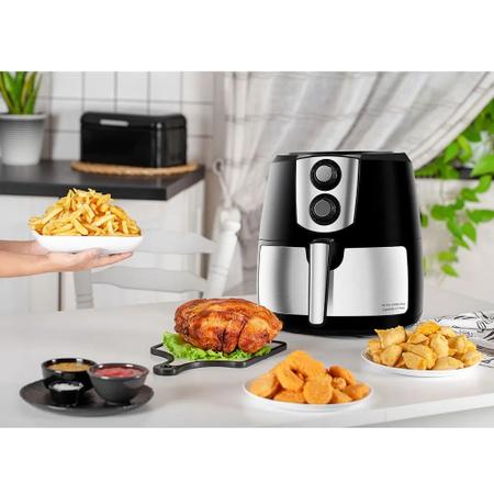 Imagem de Fritadeira Air Fryer Philco Jumbo Inox PFR06PI 5,5L Preta/Inox