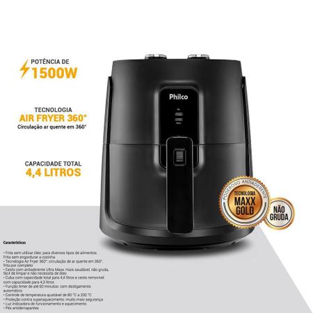 Imagem de Fritadeira Airfryer Pfr15Pg Gourmet Black 4,4L Philco 127V