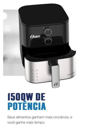 Imagem de Fritadeira Eletrica Air Fry Inox 1500W Compacta 4,6L Oster 127V