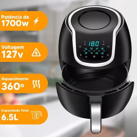 Imagem de Fritadeira Eletrica Air Fryer Digital 6.5 Litros 1700w 127v - LUMI