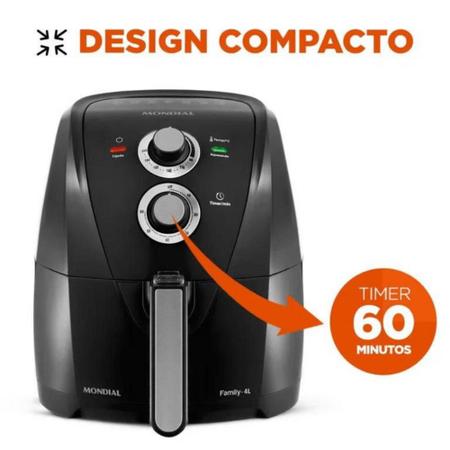 Imagem de Fritadeira Elétrica Air Fryer Mondial 4 Litros AFN-40-BFS Preta 