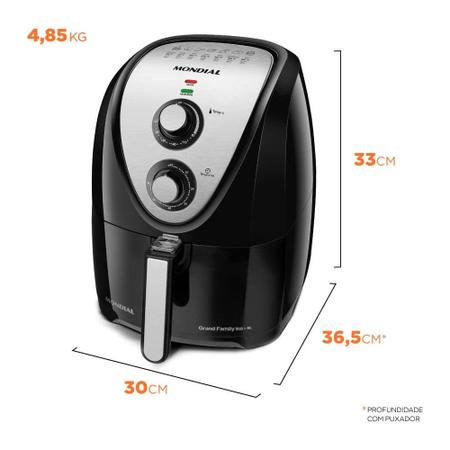 Imagem de Fritadeira Elétrica Sem Óleo Air Fryer Mondial 5L Grand Family AFN-50 Timer 1900W 127V