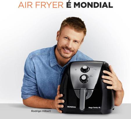 Imagem de Fritadeira Elétrica Sem Óleo/Air Fryer Mondial AFN-80-BI Preta e Inox 8L Com Timer 1900w - 110v