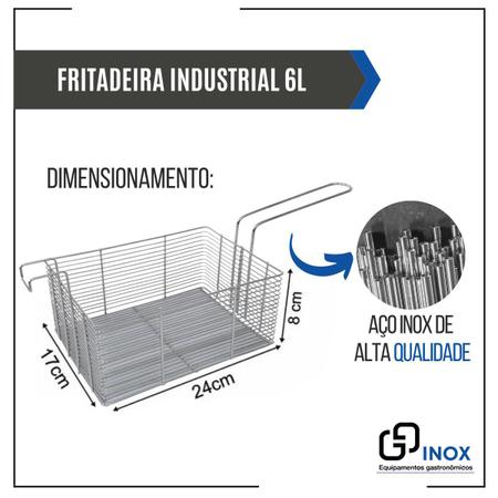 Fritadeira Industrial Elétrica Gg Inox 6 L Aço Inoxidável 127v Imagem de Fritadeira Industrial Elétrica Gg Inox 6 L Aço Inoxidável 127v