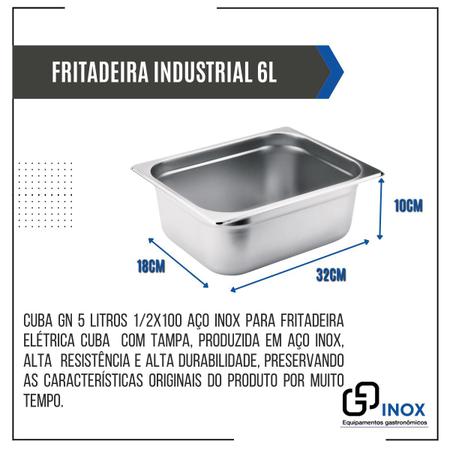 Fritadeira Industrial Elétrica Gg Inox 6 L Aço Inoxidável 127v Imagem de Fritadeira Industrial Elétrica Gg Inox 6 L Aço Inoxidável 127v