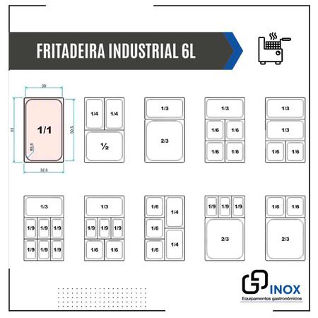Fritadeira Industrial Elétrica Gg Inox 6 L Aço Inoxidável 127v Imagem de Fritadeira Industrial Elétrica Gg Inox 6 L Aço Inoxidável 127v