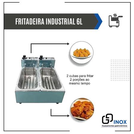 Fritadeira Industrial Elétrica Gg Inox 6 L Aço Inoxidável 127v Imagem de Fritadeira Industrial Elétrica Gg Inox 6 L Aço Inoxidável 127v
