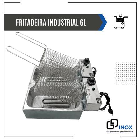 Fritadeira Industrial Elétrica Gg Inox 6 L Aço Inoxidável 127v Imagem de Fritadeira Industrial Elétrica Gg Inox 6 L Aço Inoxidável 127v