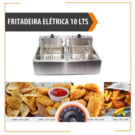 Fritadeira Profissional Elétrica 2 Cubas 10 Litros 110v - Fast Maquinas -  Fritadeira Industrial - Magazine Luiza