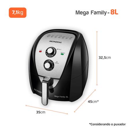 Imagem de Fritadeira Sem Óleo Air Fryer 8 Litros AFN-80-BI Mondial