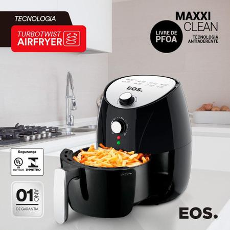 Fritadeira Sem Óleo Air fryer EOS Chef Gourmet 4 Litros Preto com Cinza  EAF40S 110V