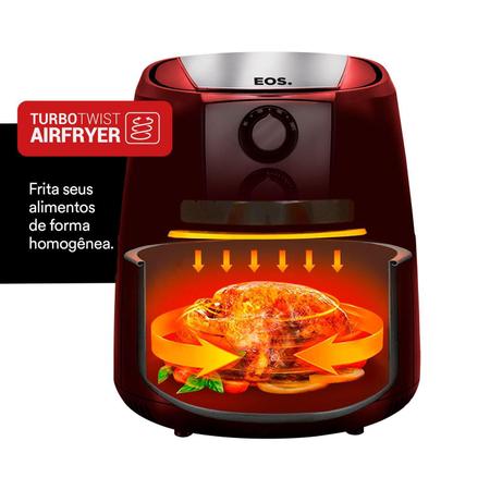 Imagem de Fritadeira Sem Óleo Air Fryer EOS Chef Gourmet 4,2L Vermelha EAF42V 110V