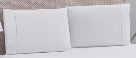 Imagem de Fronhas para travesseiro avulsas em ponto palito algodão azul