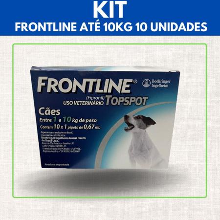 Imagem de frontline topspot até 10 kg kit 10 unidades