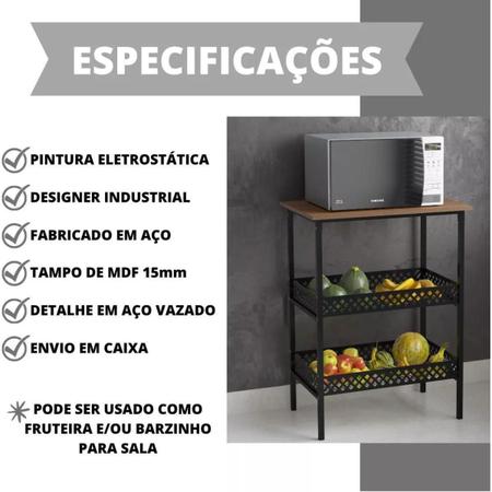 Imagem de Fruteira de Chão Industrial 2 Cestos - Modelo Bella