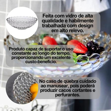 Imagem de Fruteira de vidro Saladeira Multiuso Cozinha Mesa Decorativo