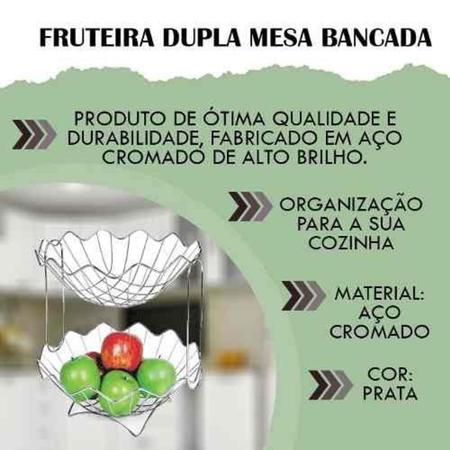 Imagem de Fruteira Dupla Mesa Bancada 2 Andares  Frutas Verduras N026