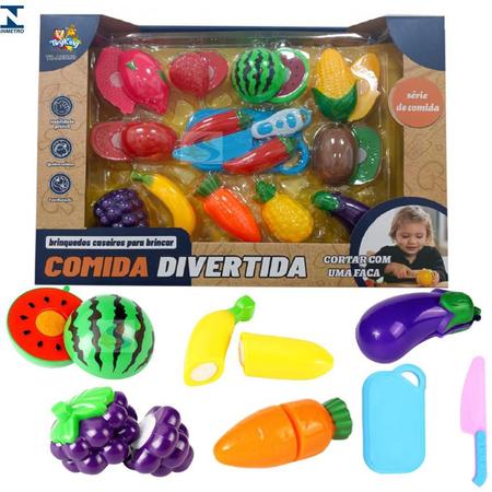 Comidinha De Brinquedo De Cortar Frutas Jogo Pop It 12pcs