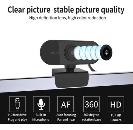 Imagem de Full Hd 1080p Webcam Microfone Visão Computador Câmera