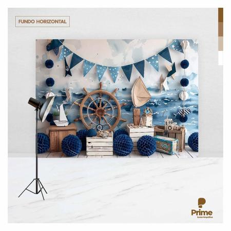 Fundo Fotográfico Cenário Marinheiro Tecido 2,20M X 1,50M - Prime Decor Festas Imagem de Fundo Fotográfico Cenário Marinheiro Tecido 2,20M X 1,50M