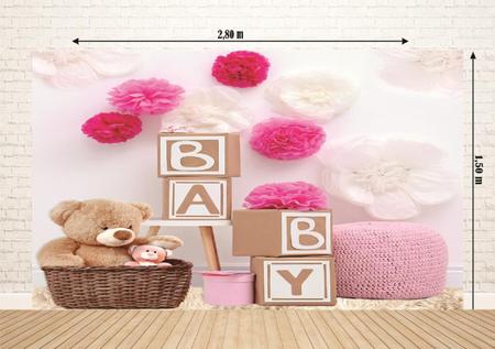 Fundo Fotográfico Em Tecido Ursinhos Baby 2,80X1,50 - Mix estilos Imagem de Fundo Fotográfico Em Tecido Ursinhos Baby 2,80X1,50