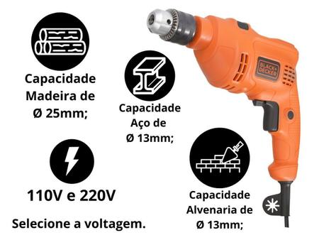 TALADRO PERCUTOR DE IMPACTO VVR BLACK+DECKER 1/2 (13MM) 560W