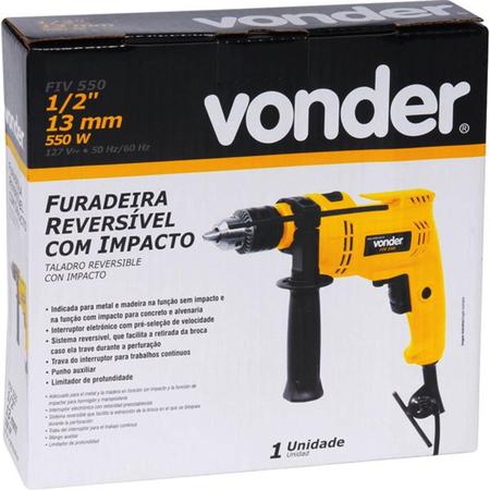 Furadeira De Impacto 1/2 Fiv550 220V - Vonder Imagem de Furadeira De Impacto 1/2 Fiv550 220V