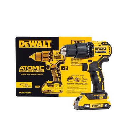 Furadeira de Impacto 20v Maleta 2 Baterias Dcd709d2 Dewalt - Loja Brafer