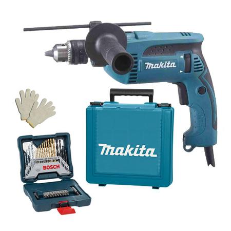 Imagem de Furadeira Impacto 1/2 760W Makita Hp1640K + Acessórios 110V