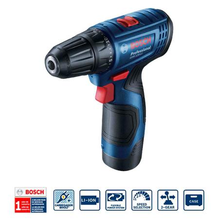 Imagem de Furadeira Parafusadeira Bosch GSR 120 Li + Chave de Impacto GDR 120 Li, com Maleta, 12 Volts