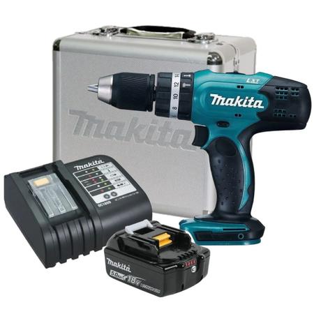 Imagem de Furadeira Parafusadeira de Impacto A Bateria 18v 5ah Makita Dhp453 Bivolt C/ Maleta