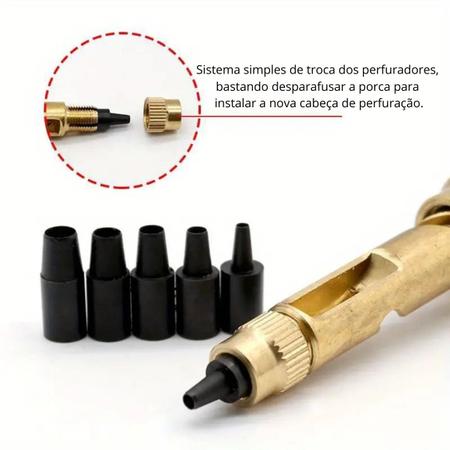 Imagem de Furador Vazador Material Sintetico Carteira Cinto Borracha Perfurador Manual Rotativo Para Artesanato