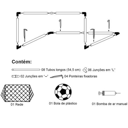 Imagem de Futebol Gol De Craque Kit 2 Traves Infantil - Dm Toys