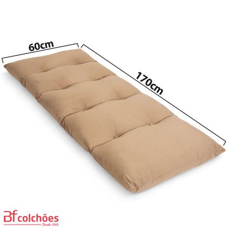 Imagem de Futon de Espuma Almofada Dobrável Solteiro Bege 170x60cm - BF Colchões