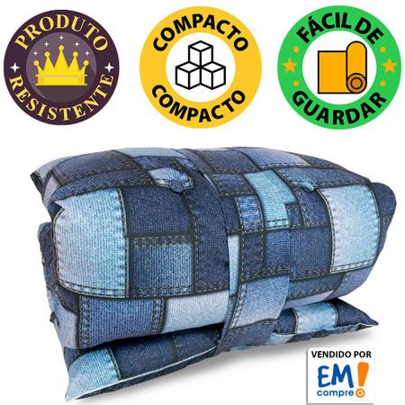 Imagem de Futon Dobrável de Espuma Solteiro Jeans - Emcompre