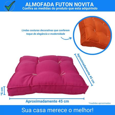 Imagem de Futon Novita 45x45cm Almofada Sofá Pallet Cadeira Poltrona Canto Alemão Decorativa