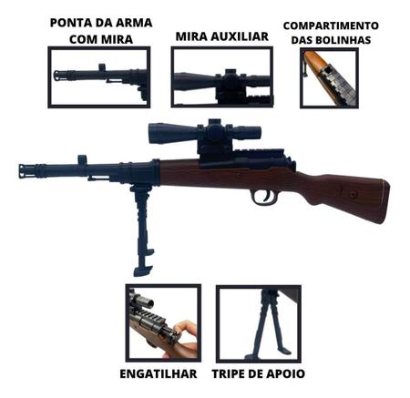 Arma De Brinquedo Sniper Grande 50cm Lança Bolinha De Gel