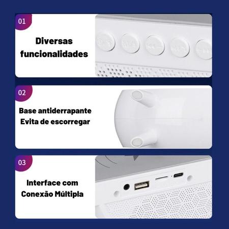 Imagem de G Speaker Branco Carregamento por Indução Bluetooth RGB