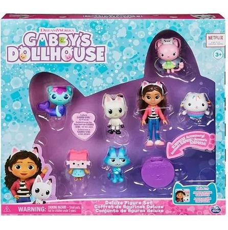 Gabbys DollHouse Netflix Conjunto 7 Figuras Deluxe e 1 Surpresa