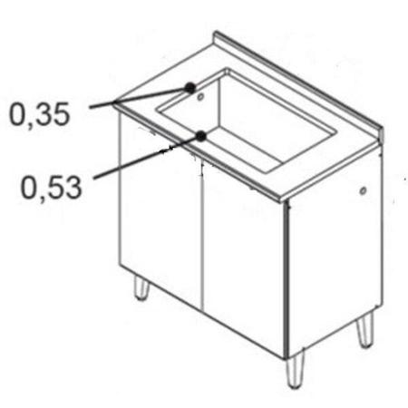 Imagem de Gabinete 2 Portas para Cooktop 4 Bocas Itanew Itatiaia IG2A-80 (Com tampo)