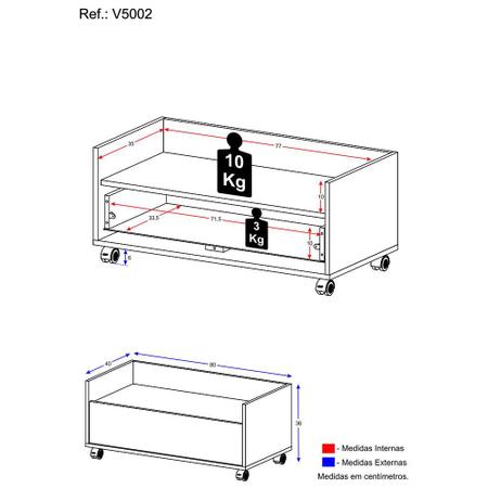 Imagem de Gabinete Armário Banheiro 80cm com Rodízios Multimóveis V5002