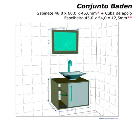 Imagem de Gabinete Armario Banheiro Sena Madeira/Madeira3D Pia Preta 