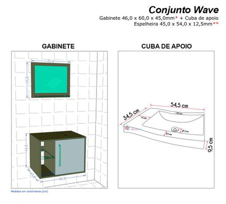 Imagem de Gabinete Armário para Banheiro com Pia Wave