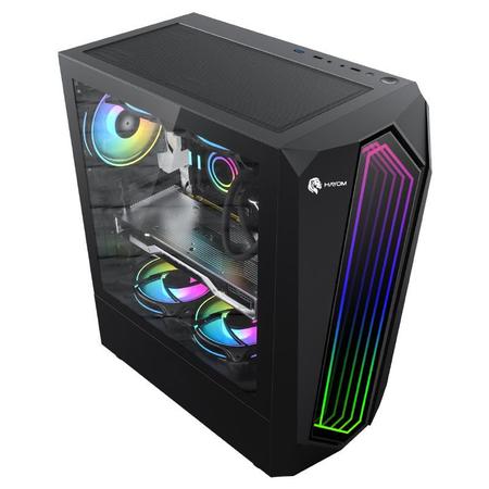 Imagem de Gabinete atx gamer hayom gb1725 preto s/fans vidro temperado - sem fonte 