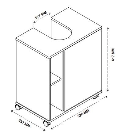 Imagem de Gabinete Banheiro Pia de Coluna 55cm Tokio - Potenza Móveis