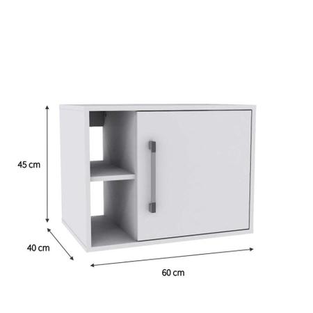 Imagem de Gabinete de Banheiro Soft 1 PT Branco Chess 60 cm