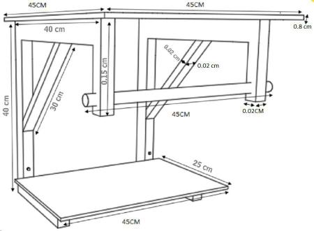 Imagem de Gabinete De Vidro 45Cm Ac Com Cuba Quadrada - Rosa