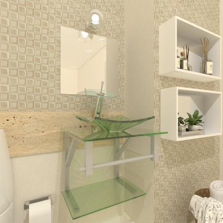 Imagem de Gabinete de vidro para banheiro 40cm ac slim com espelho