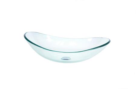 Imagem de Gabinete de vidro para banheiro inox 70cm cuba oval incolor